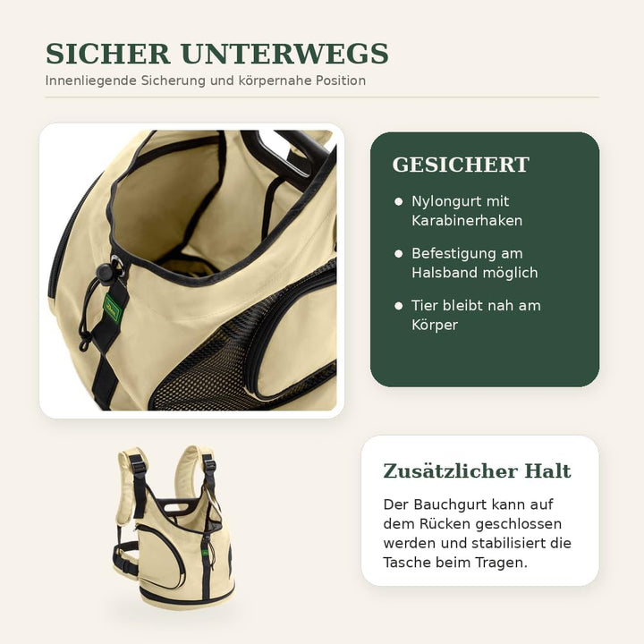 HUNTER KANGAROO Rucksack/Tragetasche, Hundetragetasche, Bauchtasche, kleine Hunde, Welpen 30 x 20 x
