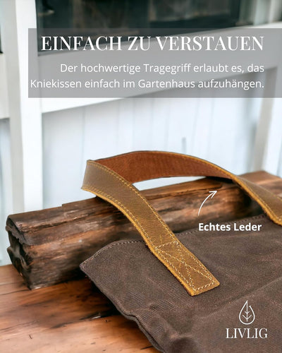 LIVLIG Kniekissen Garten aus gewachstem Canvas, Kniekissen für Gartenarbeit, Hochwertiges und weiche