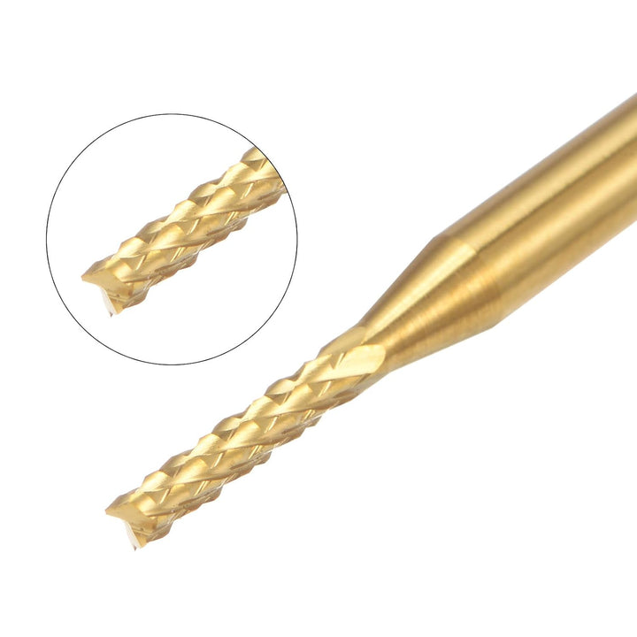 QUARKZMAN 10 Stück Hartmetallfräser 1.7mm Schaft 6-Flöten CNC Fräser Gold | 4-NutenTitanbeschichtung