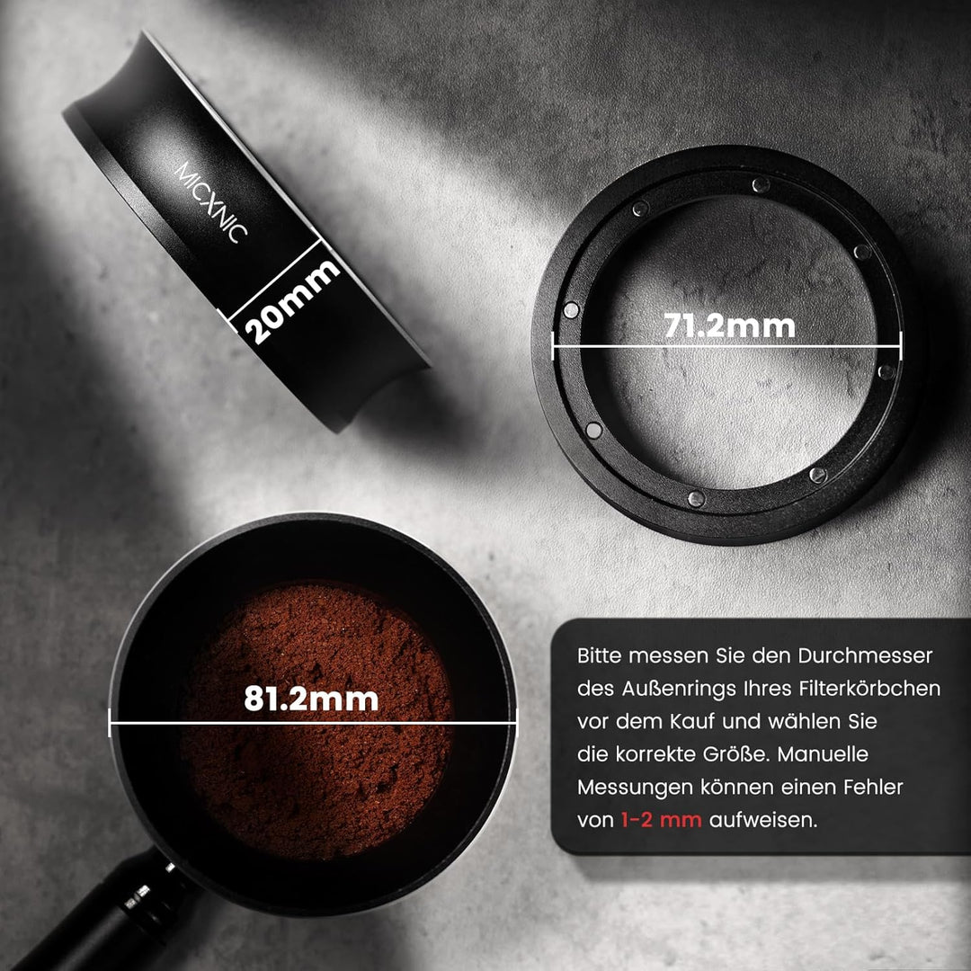 Dosierring 58mm, Espresso Dosing Funnel 58mm mit 8 Starken Magnetisch, 2cm Höherer Kaffee Dosierring