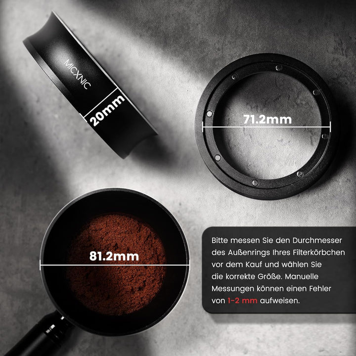 Dosierring 58mm, Espresso Dosing Funnel 58mm mit 8 Starken Magnetisch, 2cm Höherer Kaffee Dosierring