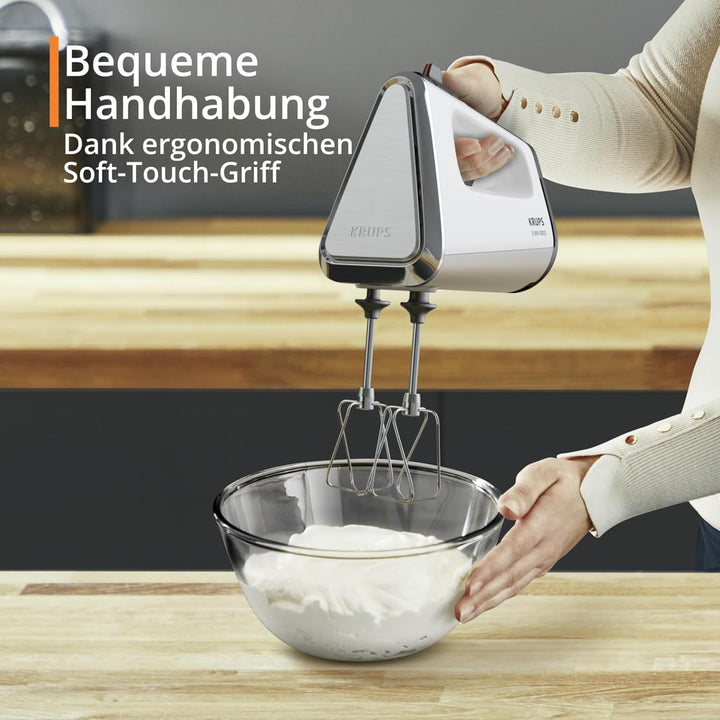 Krups GN9101 3 Mix 9000 Handmixer | 750 Watt | leistungsstark | Geschwindigkeitsregler | Turbomodus