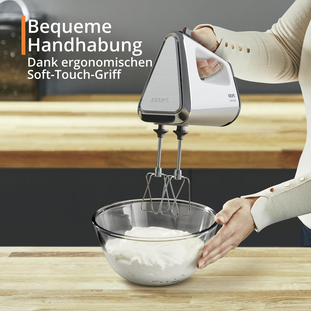 Krups GN9121 3 Mix 9000 Handmixer | 750 Watt | Geschwindigkeitsregler | Turbomodus | Auswurffunktion