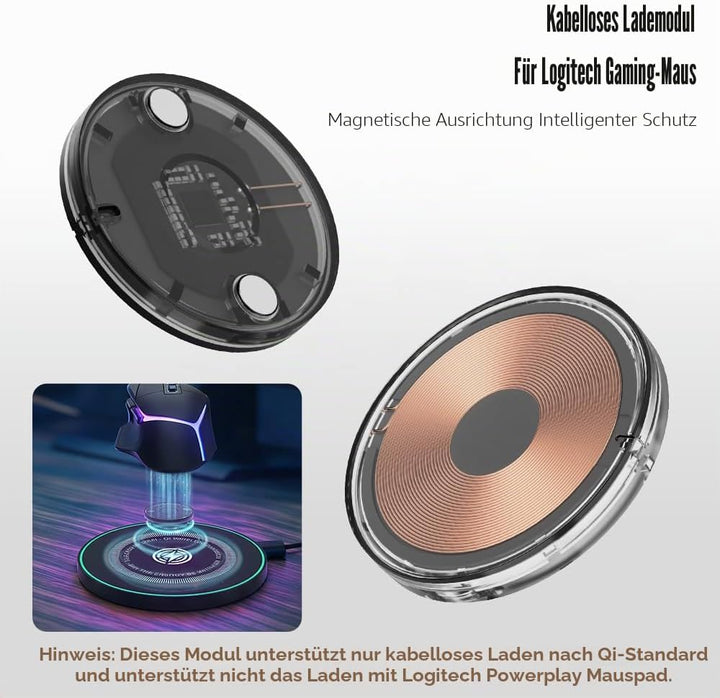 Qi Kabelloses Ladegerät für LOGITECH G PRO X Superlight 2/Superlight/G502 X Plus - Gaming Maus Wirel
