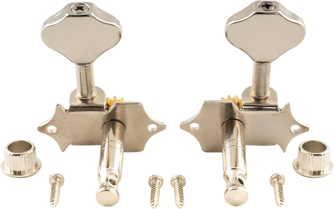 Musiclily Pro 3x3 Mechanikensatz für Akustikgitarre, Nickel mit Chrom Knopf 3 + 3 Knöpfe, Nickel., 3