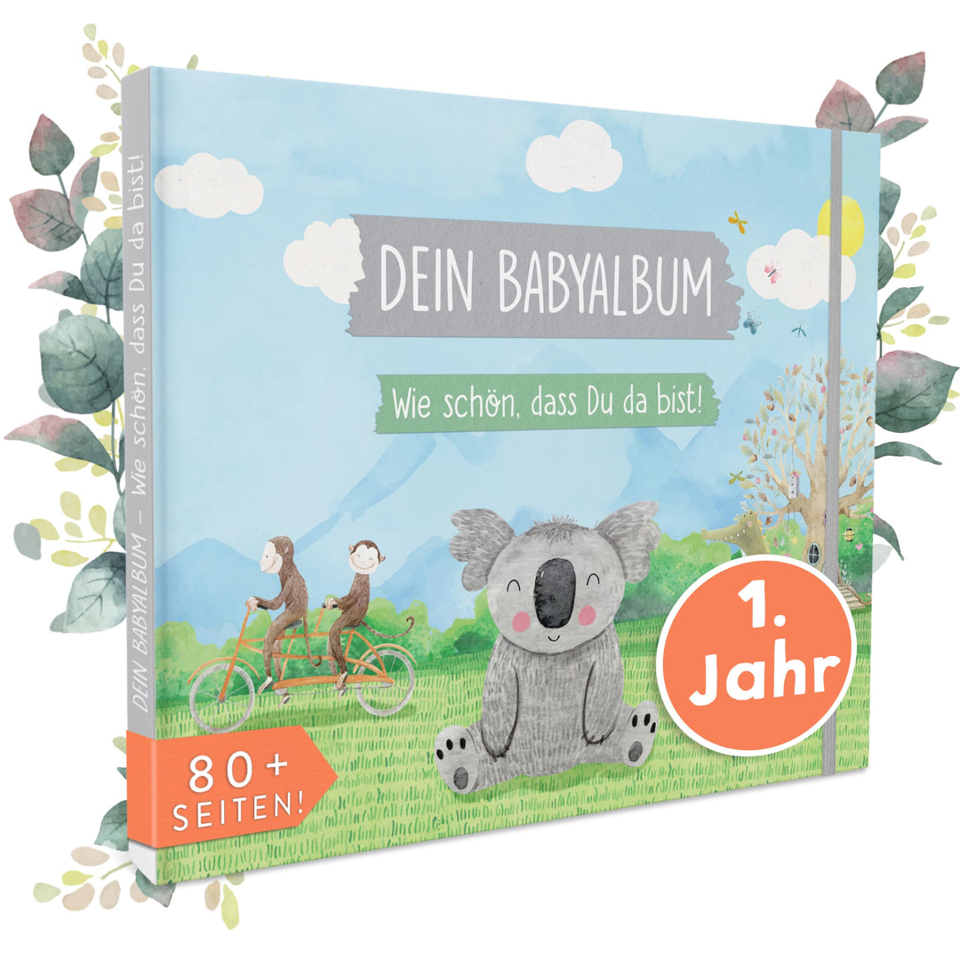 TWIVEE - Babyalbum - Mein erstes Jahr - Mädchen und Jungen - Erinnerungsbuch Baby - Babytagebuch - B