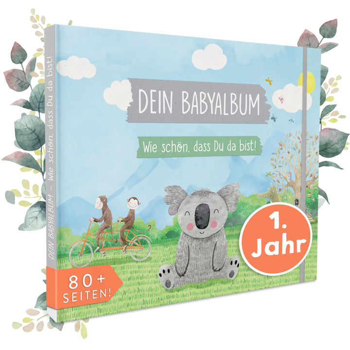 TWIVEE - Babyalbum - Mein erstes Jahr - Mädchen und Jungen - Erinnerungsbuch Baby - Babytagebuch - B