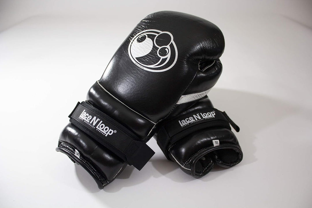 Lace N Loop Straps (Pair) - Lace-Up Boxing Glove Converter Schwarz, Schwarz
