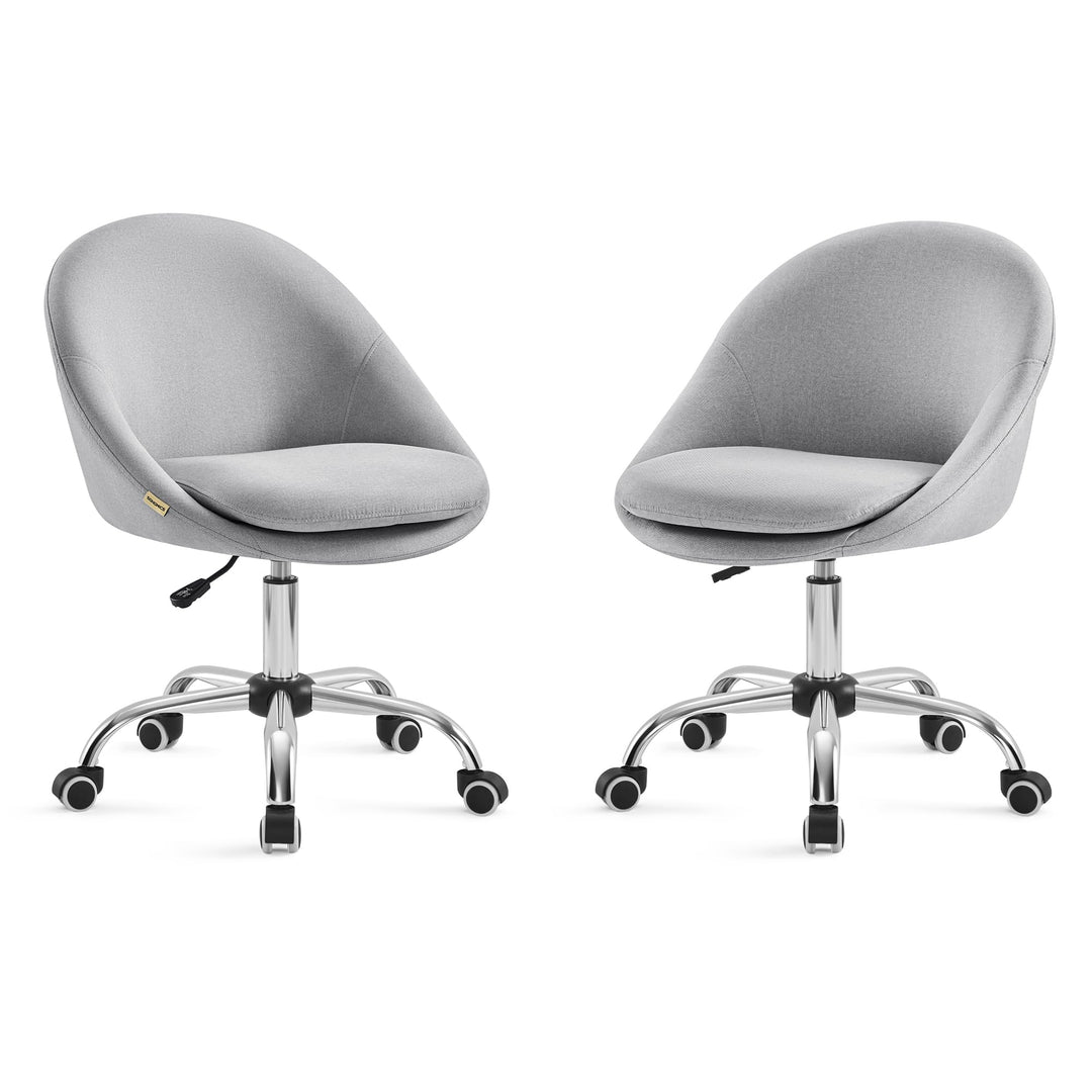 SONGMICS Homeoffice Stuhl, 2er Set, Drehstuhl, Schreibtischstuhl, Schaumstoffpolsterung, höhenverste