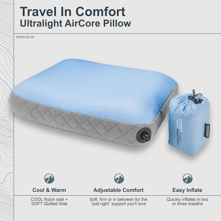 Cocoon Air-Core Ultralight Kissen, Light-Blue-Grey, 35x45 cm