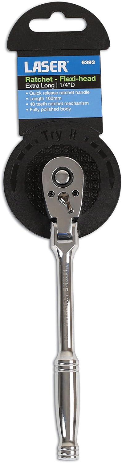 Laser 6393 Flexi-Kopf/extra Lange Ratsche, 6,35 mm Durchmesser