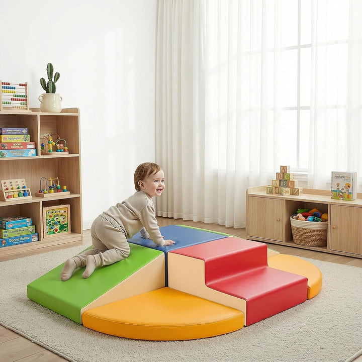 Schaumstoff Bausteine Kinder Klettern Indoor - 6 PCS Softbausteine Riesenbausteine für Baby Motorik