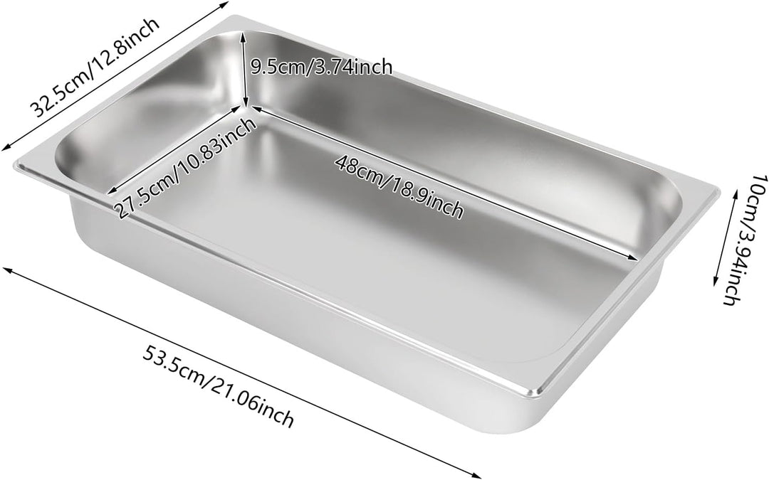 Chafing Dish Speisewärmer Set 4 Stück Edelstahl Warmhaltebehälter | Catering-Wärmespender 9L Behälte