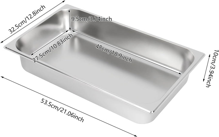 Chafing Dish Speisewärmer Set 4 Stück Edelstahl Warmhaltebehälter | Catering-Wärmespender 9L Behälte