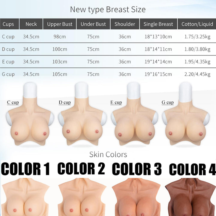 YINSUCDS Silikon Brustplatte Fake Brust Formen Hoher Hals Stil Silikon Brüste FüR Crossdresser Cospl