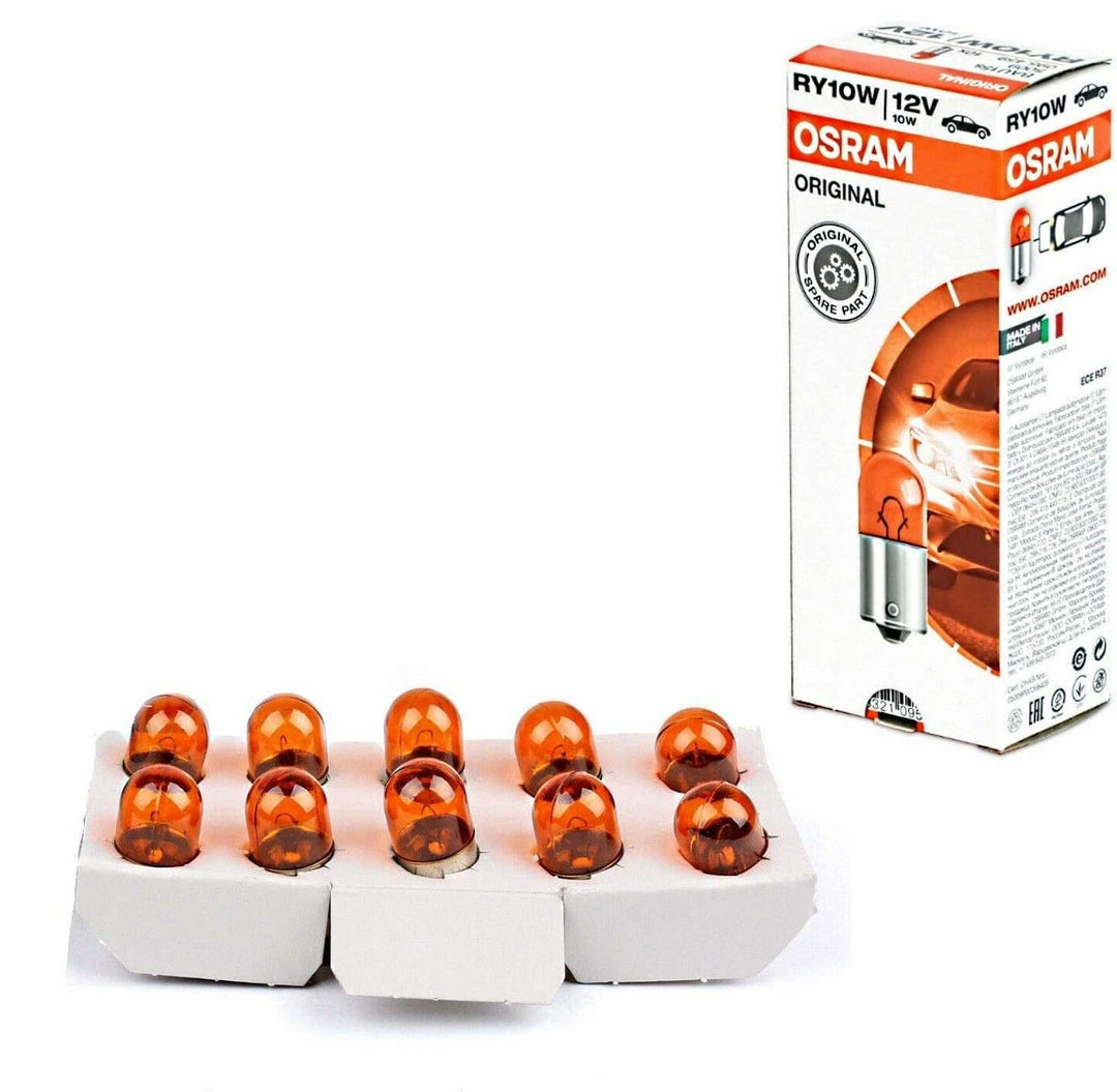 10x Original Osra.m RY10W 12V BAU15s 5009 Standard Orange Ersatz Halogen Birne für Blinker Hinten un