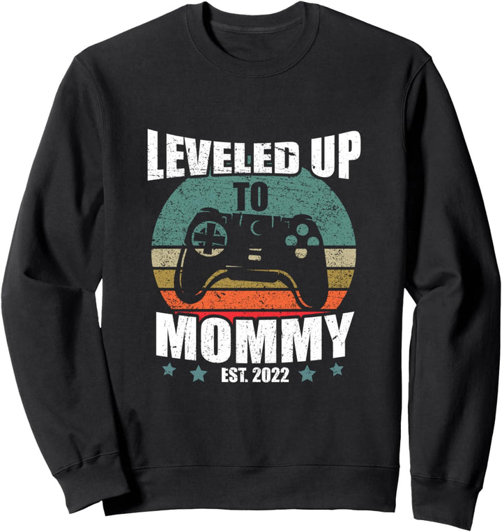 Lustiges Ich Werde Mama Geschenk Leveled Up To Mommy 2022 Sweatshirt