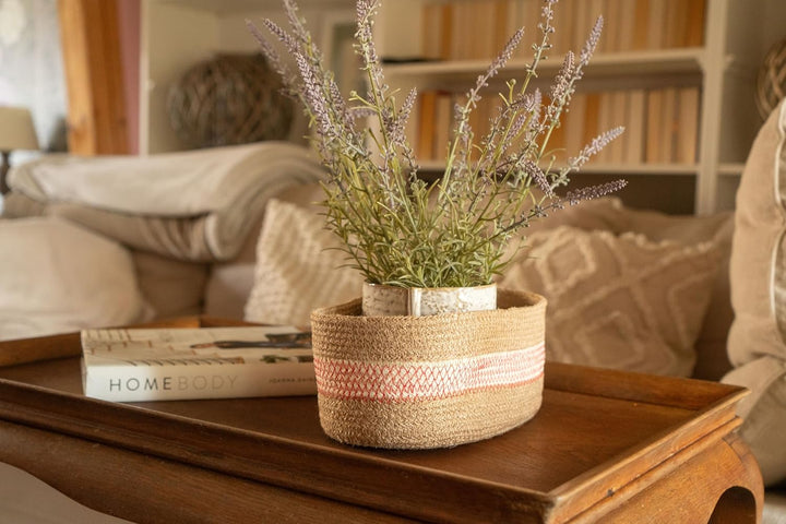 Decorasian Organizer Korb aus Jute geflochten – Set aus 3 ovalen Körben – Wickelkorb bzw. Wickeltisc