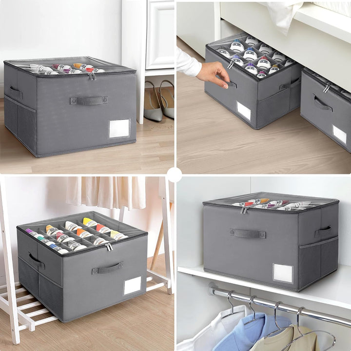 Schuhorganizer Platzsparend, Passt 16 Paare, Schuh Organizer für Schrank Durchsichtigem Deckel, Gros