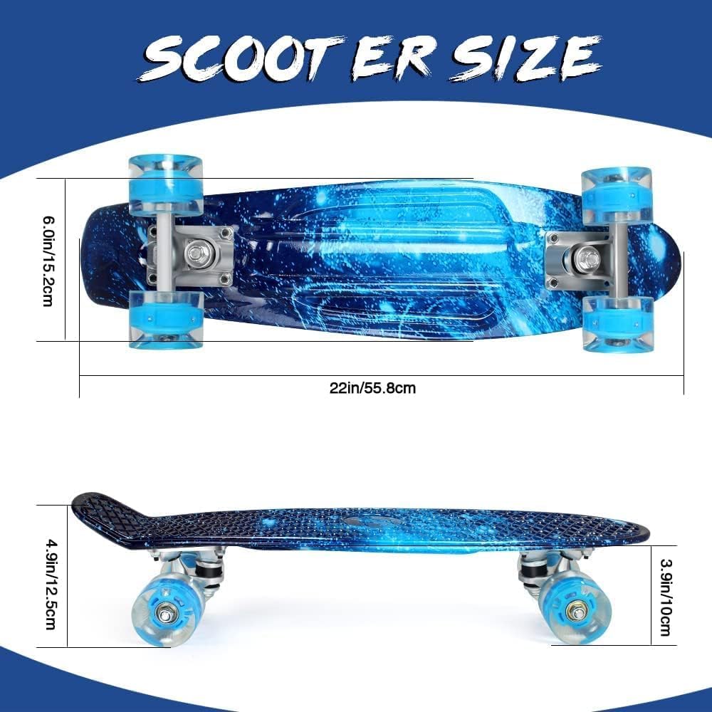 BELEEV Skateboard für Kinder, 56 cm Cruiser Skateboard Mädchen Junge Anfänger Jugendliche Erwachsene