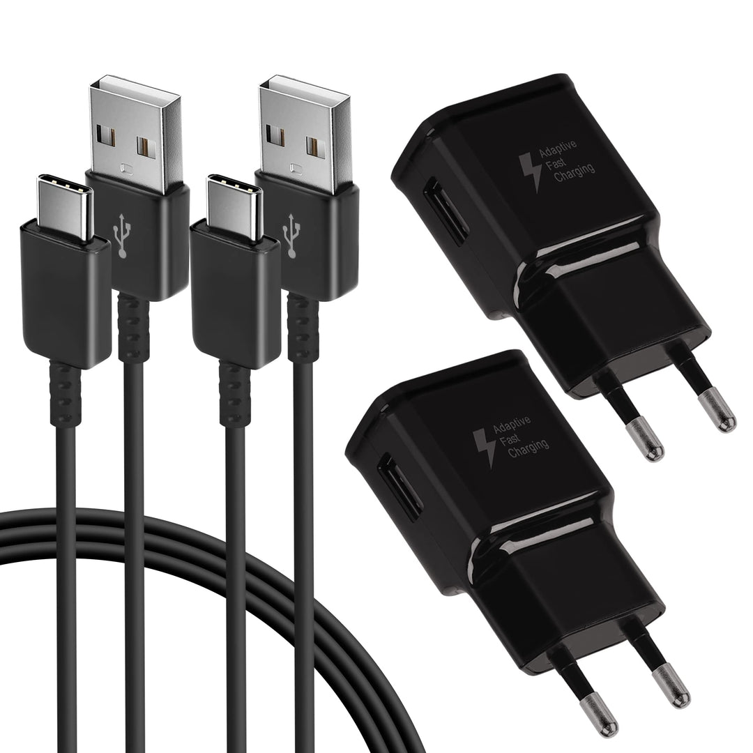 KAIMENGLONG 2er-Pack Adaptives Schnell Ladegerät Schnellladegerät Netzteil mit 1,5m USB Typ C Ladeka
