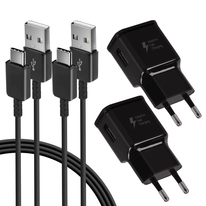 KAIMENGLONG 2er-Pack Adaptives Schnell Ladegerät Schnellladegerät Netzteil mit 1,5m USB Typ C Ladeka