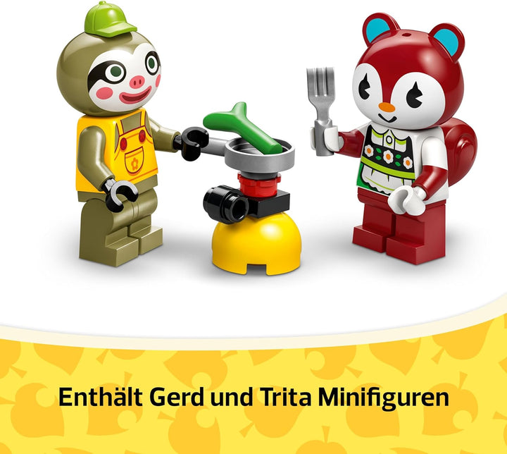 LEGO Animal Crossing Gerds Wohnwagen & Gärtnerei, Bauset für Rollenspiele, Spielzeug Auto für Kinder