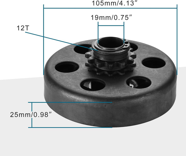 GOOFIT Fliehkraftkupplung 3/10,2 cm Bohrung # 35 12T Kette Ersatz für Go Kart Mini Motor 3/4 bar 3/4