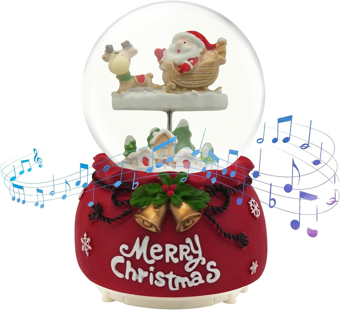 Daixilan Weihnachten Schneekugel Laterne Musical, Schneekugeln Weihnachten mit Musik, Glitter Schnee