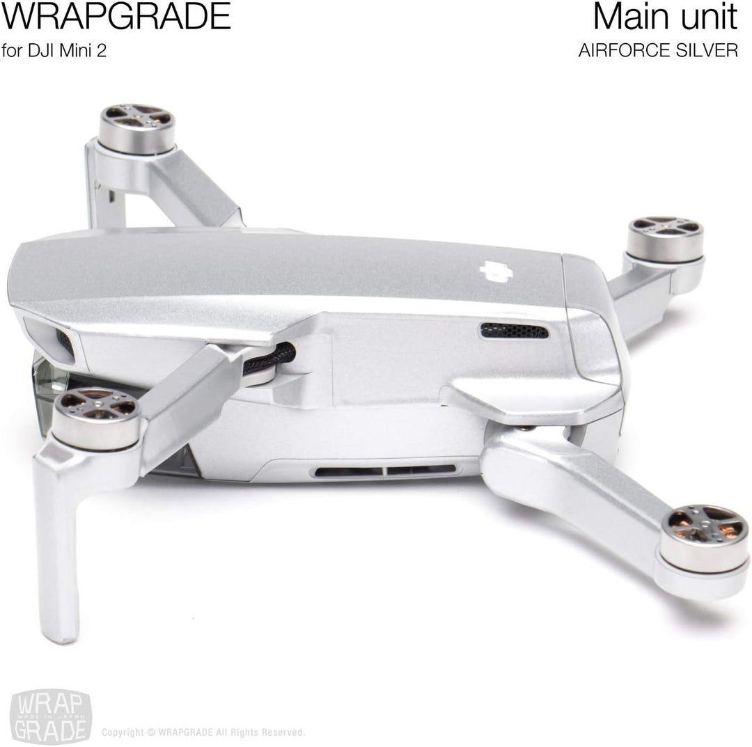 Wrapgrade Skin Sticker Set Kompatibel mit DJI Mini 2 (Airforce Silver), Airforce Silver