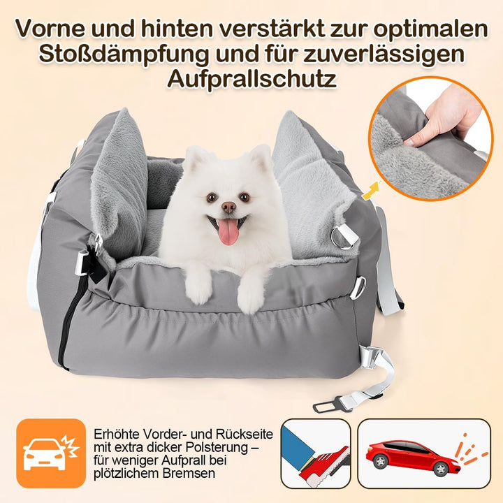 3-in-1 Hundesitz fürs Auto & Reisebett für kleine Hunde – Tragbarer Autositz mit erweiterbarer Liege