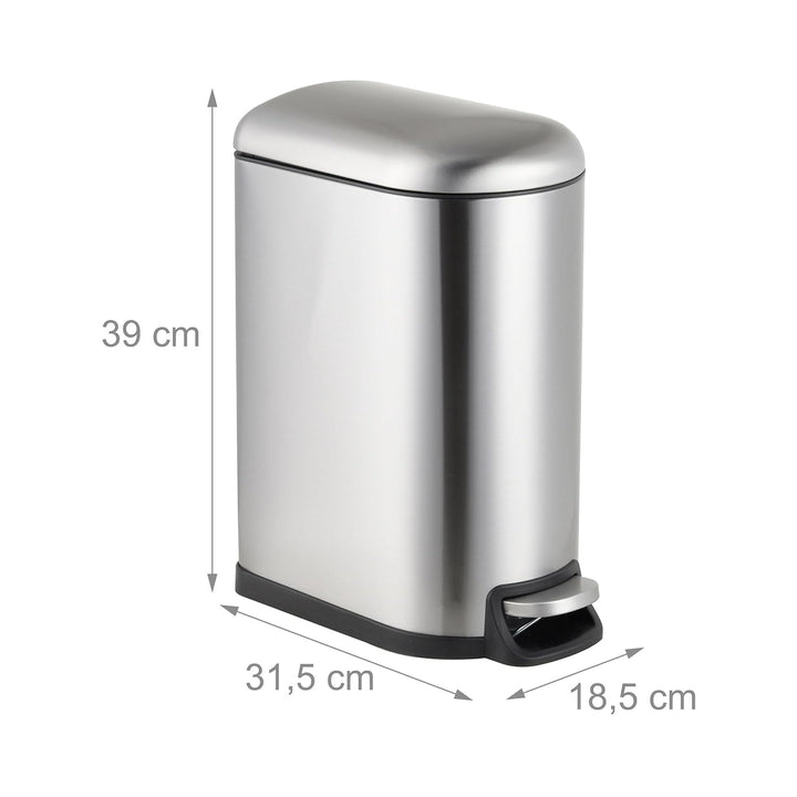 Relaxdays Mülleimer, 10 Liter, Absenkautomatik, entnehmbarer Inneneimer, Kosmetikeimer mit Deckel, B