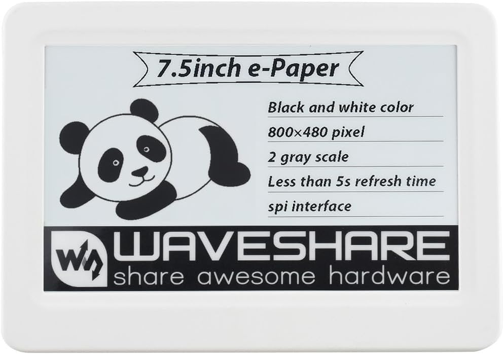 Waveshare 7.5inch Passive NFC-Powered e-Paper No Battery Wireless Powering and Data Transfer