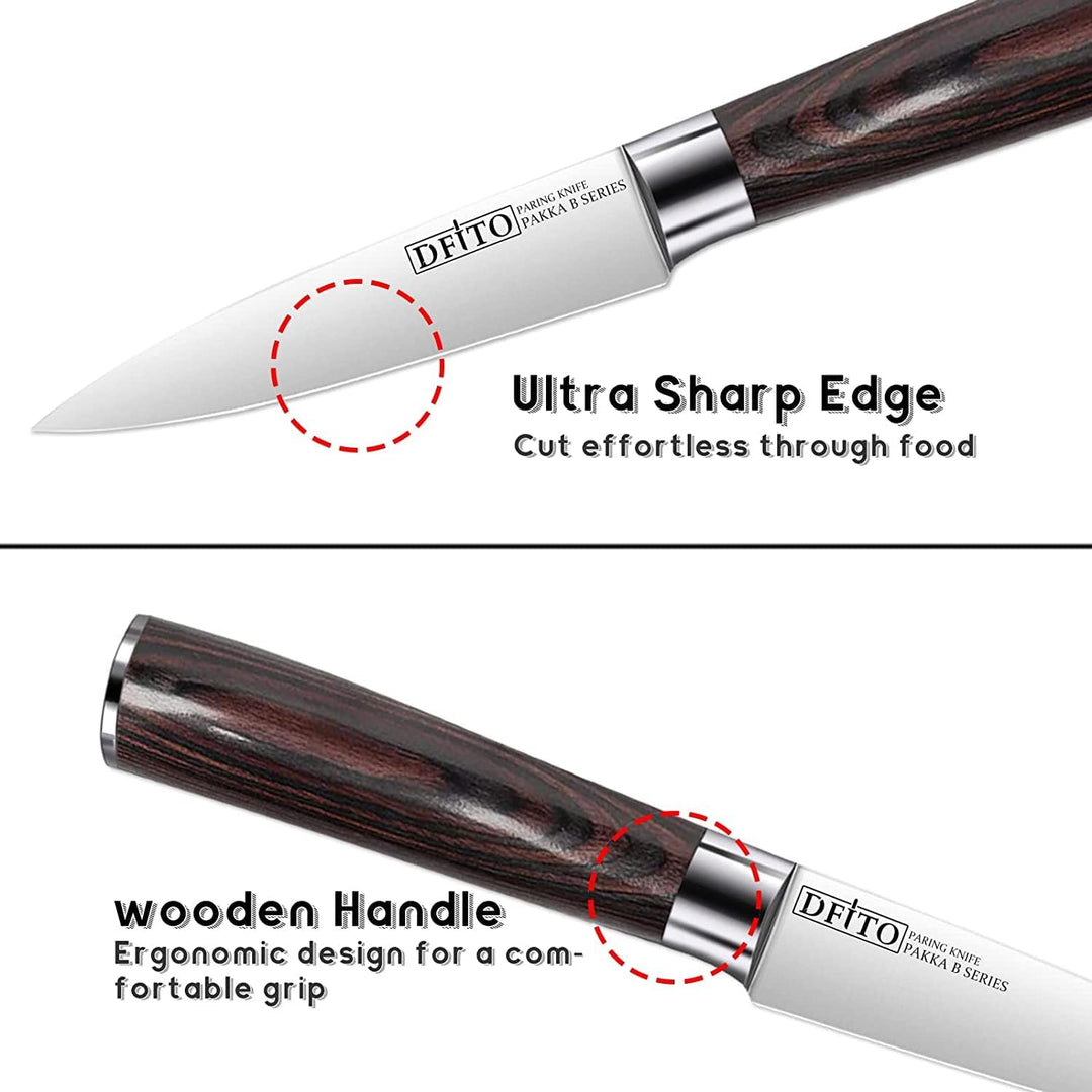 Dfito 9cm Schälmesser, Obst und Gemüsemesser, Edelstahl Obstmesser Ergonomischer Griff Edelstahl Küc