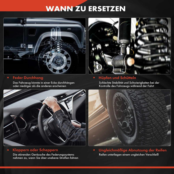 Frankberg 4x Federn Fahrwerksfeder Vorne Hinten Kompatibel mit 3 Gran Turismo F34 2013-Heute 3er Tou