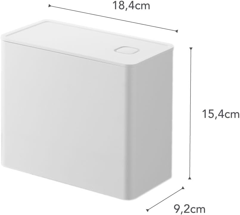Yamazaki 6907 TOWER Luftdichter Kaffeebehälter, weiss, Polypropylen/Silikon, minimalistisch, 18.4 x