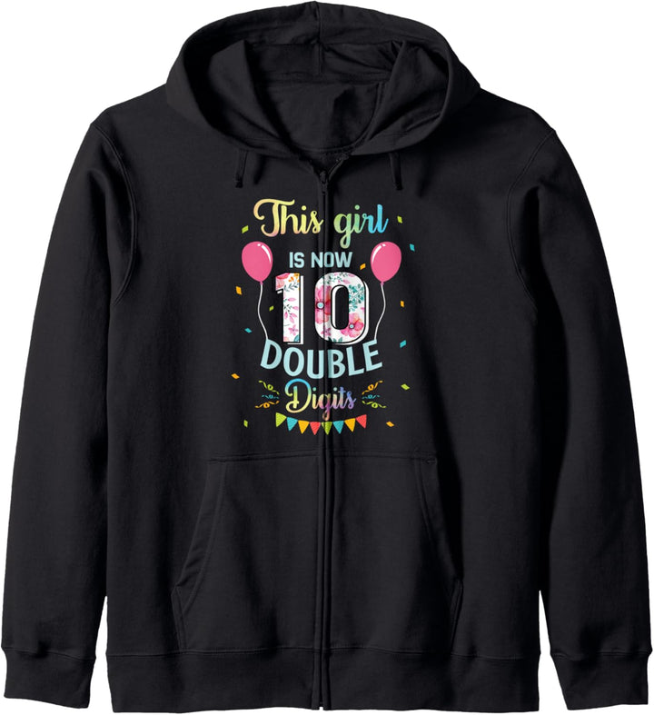 Dieses Mädchen ist jetzt 10 Double Digits 10. Geburtstag Kapuzenjacke