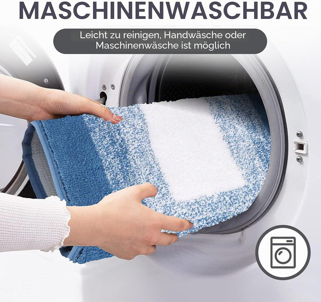 Weich Gross Badematten 80 x 120 cm, Badezimmerteppich Badteppich rutschfeste Wasserabsorbierend Badv