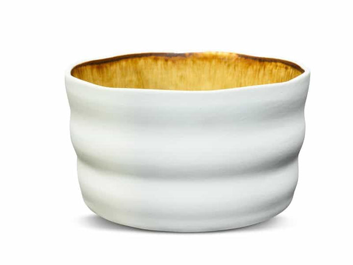 MAOCI - Matcha Tee-Schale Chawan aus Porzellan 350ml perlmutt-weiss handgefertigt