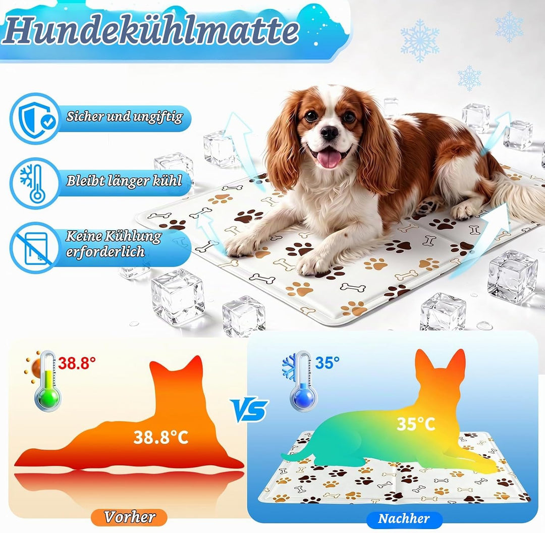 Kühlmatte für Hunde &amp; Katzen Faltbare, Kühlmatte Hund 50 x 40 cm, Kühldecke für Haustiere Leicht Rei