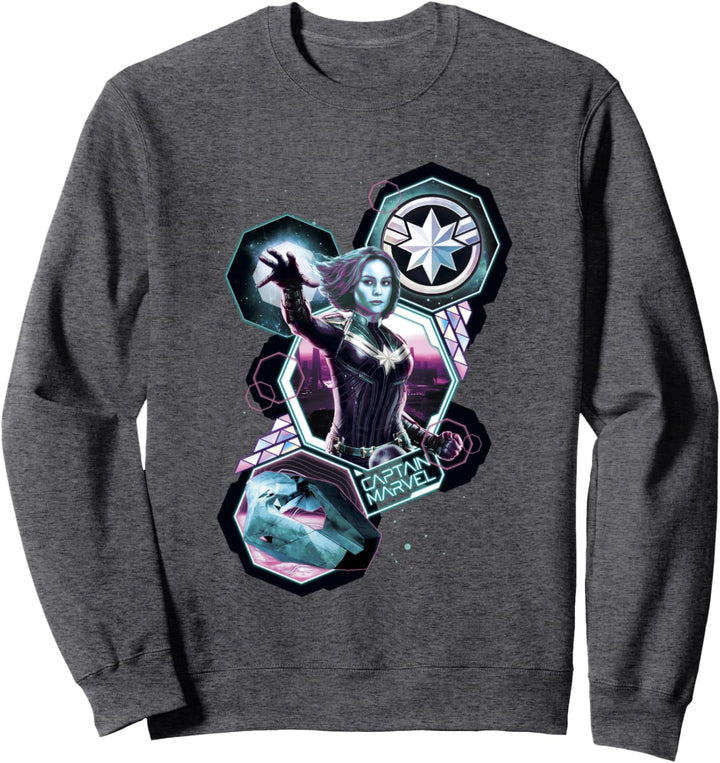 Captain Marvel Space Shapes Portrait Sweatshirt