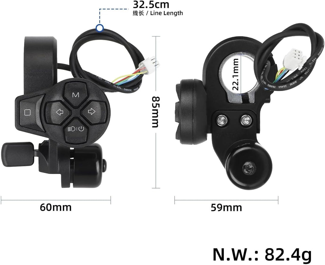 myBESTscooter – Blinkerschalter mit Klingel für Segway Ninebot Max G3, F3, ZT3 Pro Elektroroller