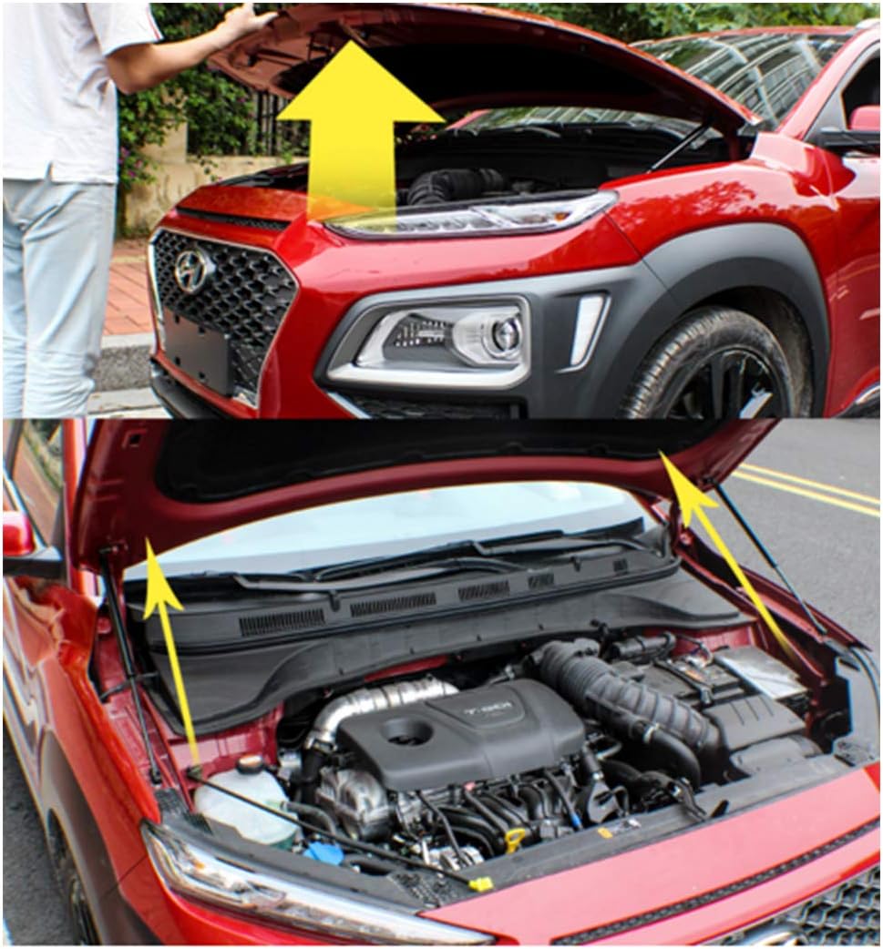 LFOTPP Motorhauben Gasfeder für Kona/Kona Elektro/Kona Hybrid, Schwarze Gasdruckfeder Motorhaube, 2