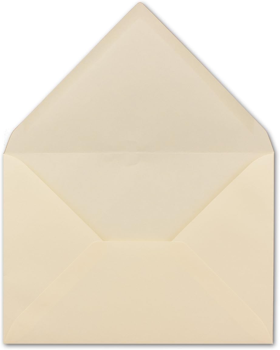 250x Briefumschläge DIN C5-16,2 x 22,9 cm - Creme mit gerippter Struktur - 100 Gramm pro m² - Kuvert