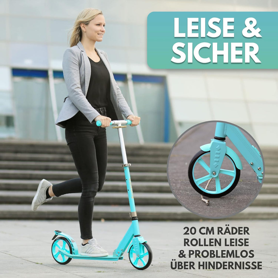 Rollkönig ® Scooter für Kinder ab 5 Jahren I Der Faltbare City-Scooter mit grossen Rädern I Tret-Rol