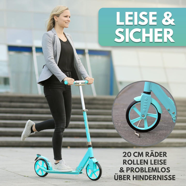 Rollkönig ® Scooter für Kinder ab 5 Jahren I Der Faltbare City-Scooter mit grossen Rädern I Tret-Rol