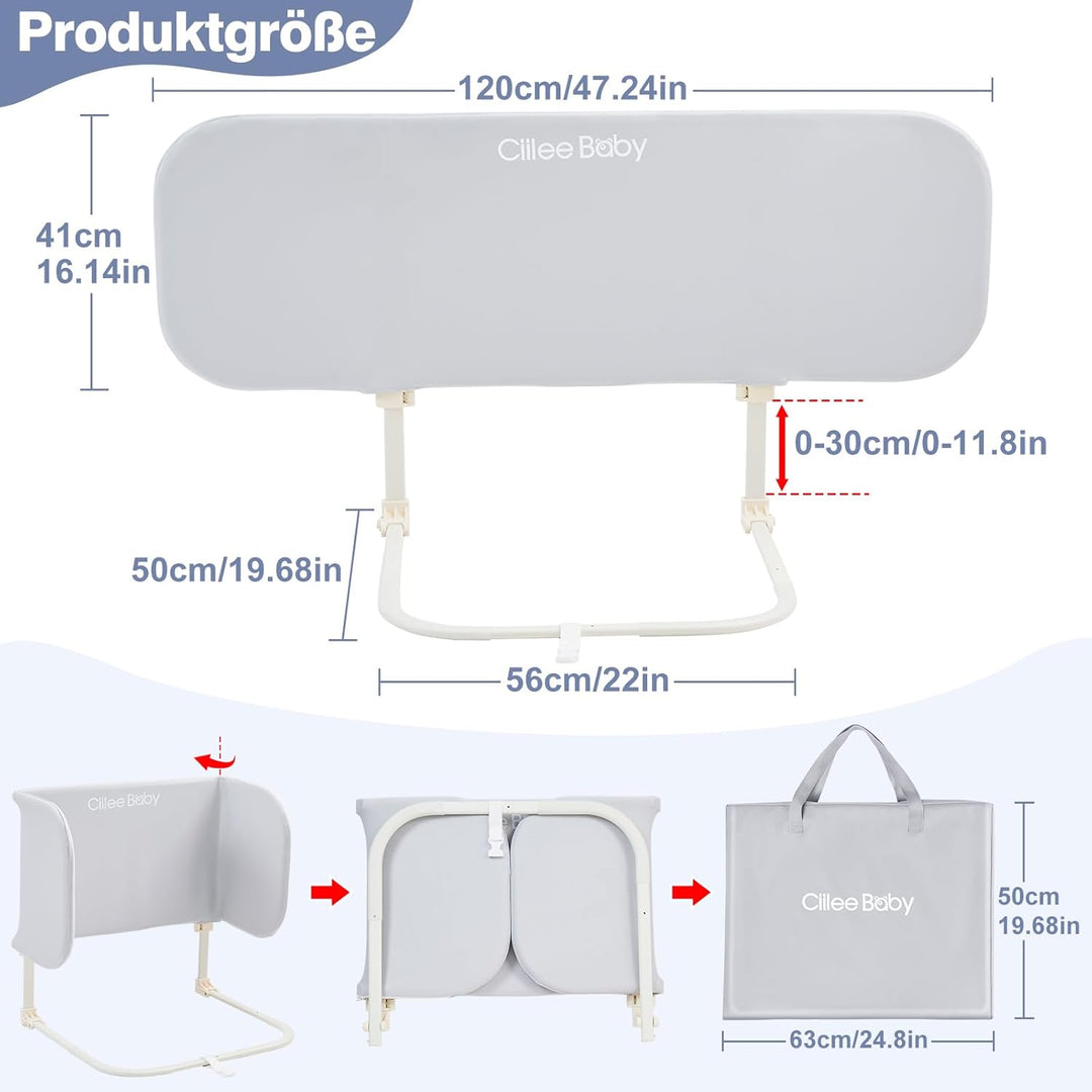 GUUSII HOME Bettgitter Rausfallschutz Boxspringbett Tragbares Bettschutzgitter Kinder Rausfallschutz