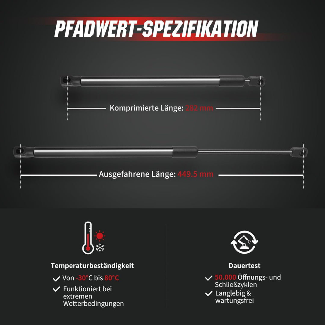 Gasfeder Heckklappe kompatibel mit VW Golf 5 (1K1, 2003–2008), OTUAYAUTO 2 Stück Heckklappendämpfer
