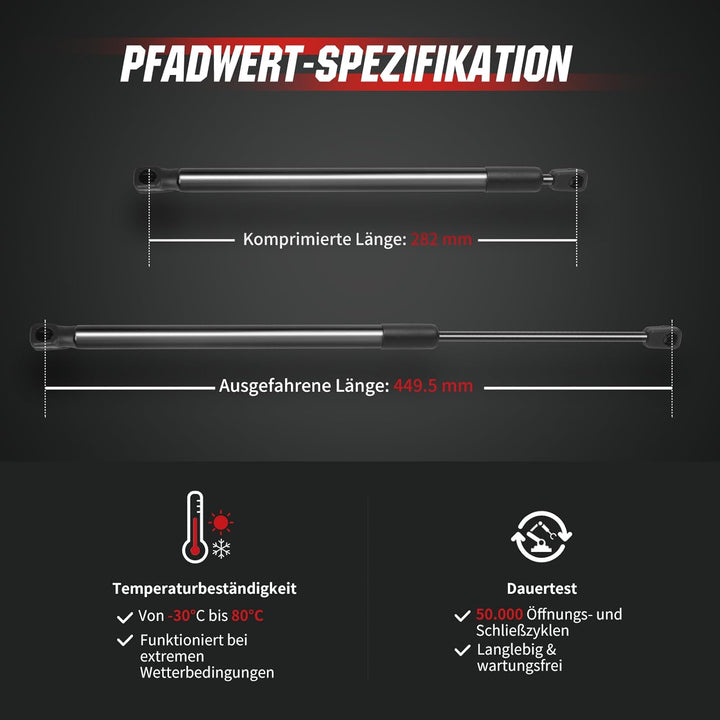 Gasfeder Heckklappe kompatibel mit VW Golf 5 (1K1, 2003–2008), OTUAYAUTO 2 Stück Heckklappendämpfer