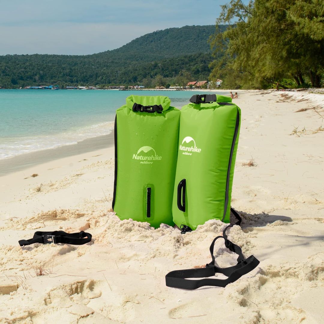 Naturehike Aufblasbarer Trockensack, 18L Wasserdichter Rucksack mit 2 Luftkammern für Open Water Sch